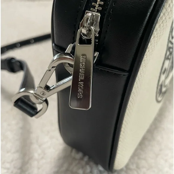 MICHAEL MICHAEL KORS Fulton Sport Large Canvas Crossbody Bag - Black & White - Picture 10 of 13